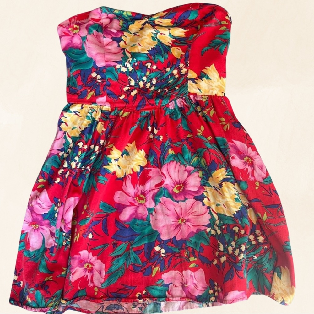 Floral Strapless Dress